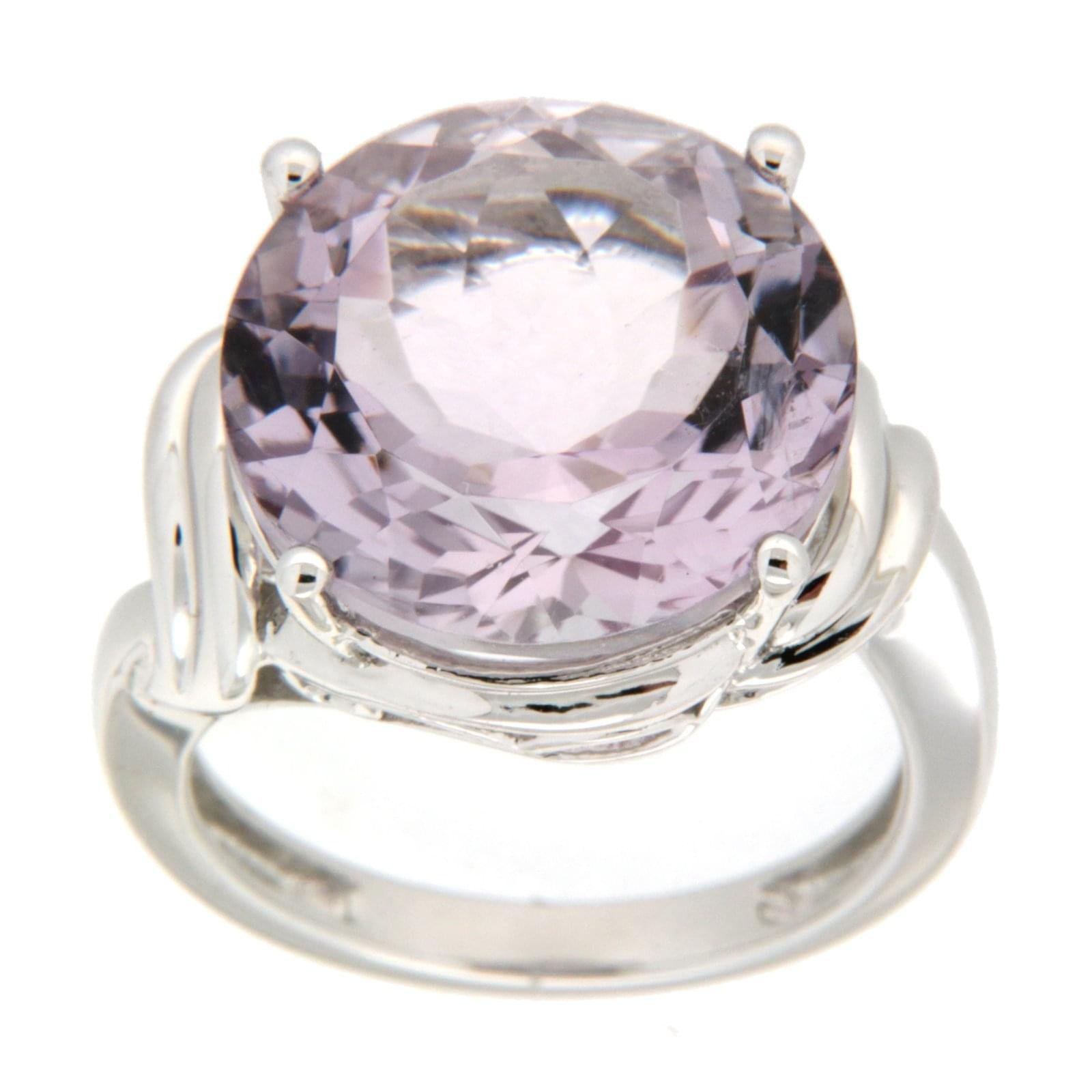 GGL Sterling Silver Rose De France Amethyst Ring
