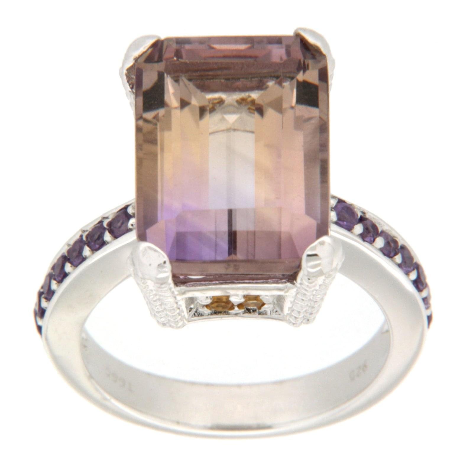 GGL Sterling Silver Bi-Color Ametrine Ring